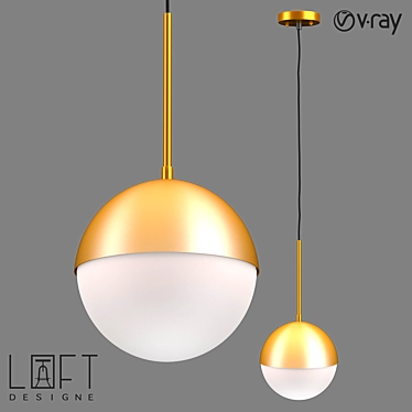 Industrial Glass Pendant Lamp by LoftDesigne 3D model image 1 