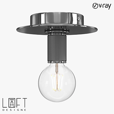 Modern Metal Surface Mounted Light Fixture 3D model image 1 