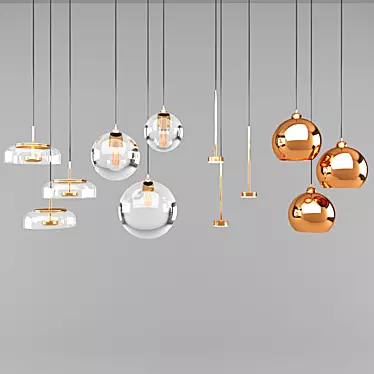 Elegant Hanging Pendant Lights 3D model image 1 