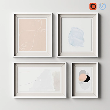 Elegant Quartet Picture Frames 3D model image 1 