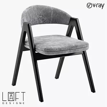 Modern Wood Chair: LoftDesigne 32860 3D model image 1 