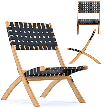 Scandi Style Folding Chair 3D model image 1 