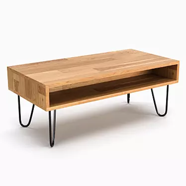  Rustic Oak Coffee Table - Handcrafted Beauty 3D model image 1 