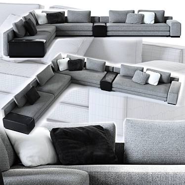 Modern Minotti Daniels Sofa 3D model image 1 