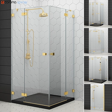 Radaway Essenza Gold Shower Enclosures 3D model image 1 