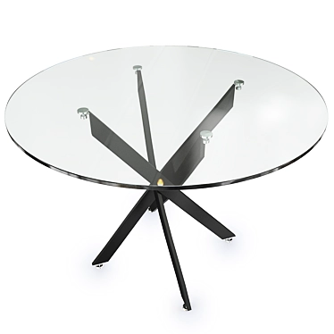 Modern Glass Top Woodville Komo Black Table 3D model image 1 