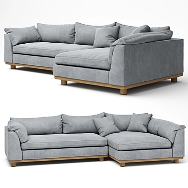 Relaxed Saguaro Sectional Sofa: Ultimate Comfort for Your Living Space 3D model image 1 