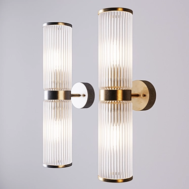 Elegant Glass Wall Sconces 3D model image 1 