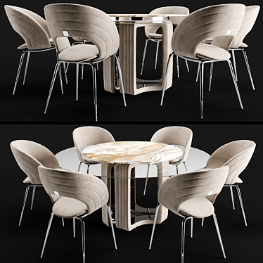 Elegant Visionnaire Table Chair 3D model image 1 