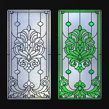 Elegant Stained Glass Window 3D model image 1 