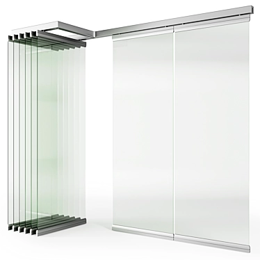 Modern Glass Sliding Walls 3D model image 1 