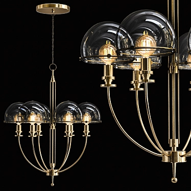 Phileas Brass Chandelier - 26 3D model image 1 