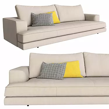 Elegant Nathan Sofa: Stylish Comfort 3D model image 1 