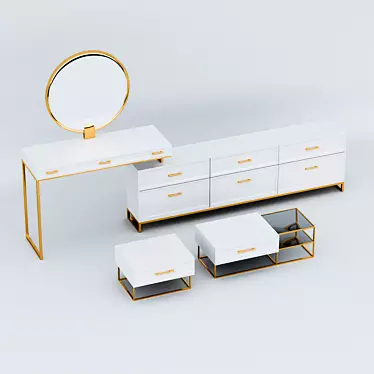 Modern Bedroom Furniture Set 3D model image 1 