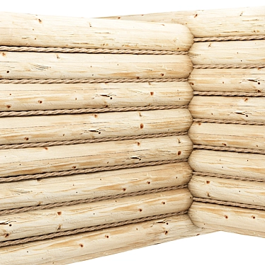 Rustic Log with Jute Rope 3D model image 1 