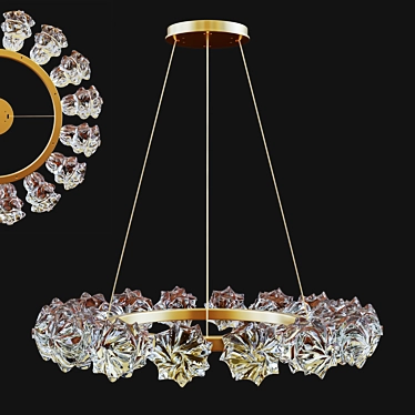 Elegant Blossom Ring Chandelier 3D model image 1 