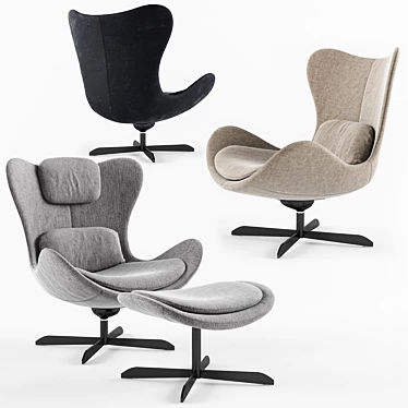 Lazy Swivel Armchair: Sleek Comfort & Style 3D model image 1 