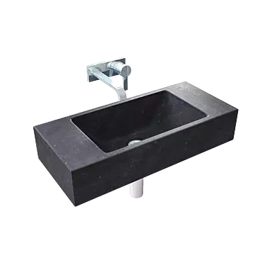 Compact Concrete Sink "Aron" - Modern, Stylish & Space-Saving 3D model image 1 