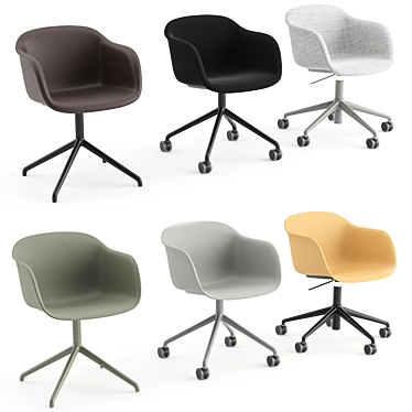 Muuto Fiber Office Armchair 3D model image 1 