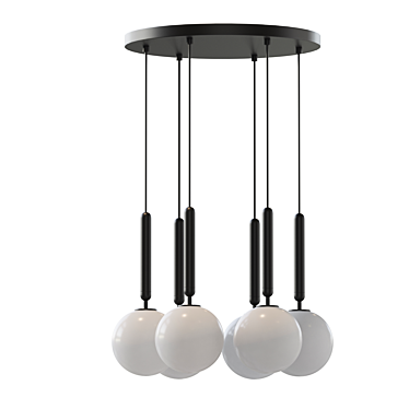 RAFFIN 6 Pendant Glass Lamp 3D model image 1 