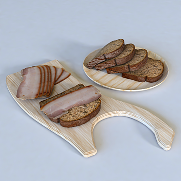 Savory Bread and Bacon 3D model image 1 