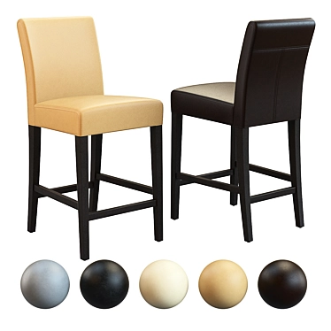 Luxury Leather Counter Stool 3D model image 1 