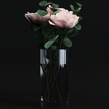 Anemone Elegance: Eucalyptus Bouquet 3D model image 1 