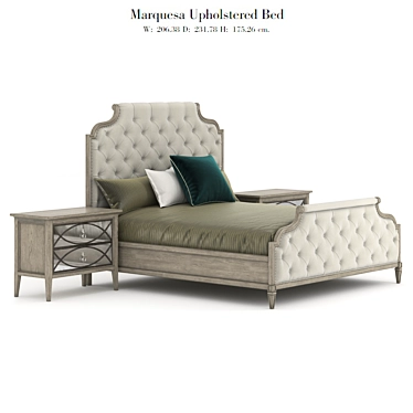 Elegant Marquesa Upholstered Bed 3D model image 1 