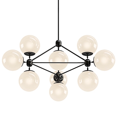 Modo: Black & White Glass Chandelier 3D model image 1 