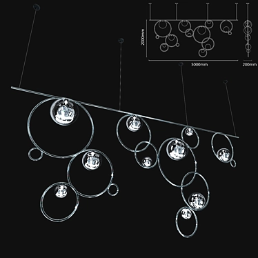 Floating Glass Sphere Chandelier 3D model image 1 