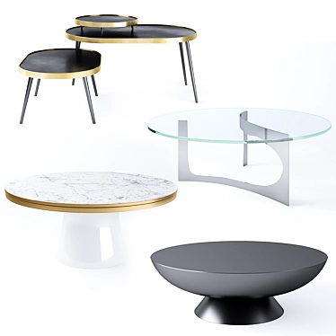 Sleek Coffee Tables Set 3D model image 1 