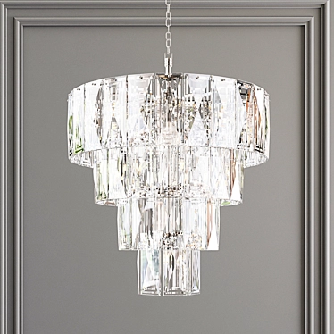 Eichholtz Amazone S Chandelier: Elegant Metal and Crystal Lighting 3D model image 1 