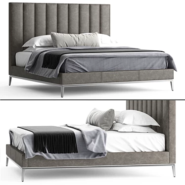 RH Italia Channel Bed: Sleek and Stylish 3D model image 1 