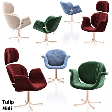 Elegant Tulip Midi Chair 3D model image 1 