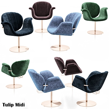 Elegant Tulip Midi Chair 3D model image 1 