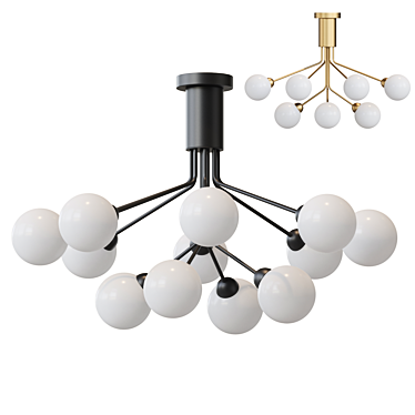 Sleek Matte Glass Ceiling Chandelier 3D model image 1 