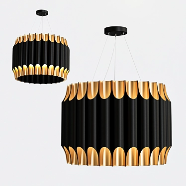 Galliano Round Suspension Light: Modern Elegance in Black 3D model image 1 