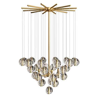 Elegant Katia Lucite Chandelier 3D model image 1 