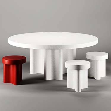 Modern AZO Dining Table Set 3D model image 1 