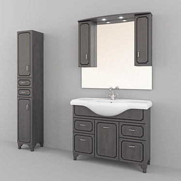 Kaksa-A Patina Dark Grey 1050: Elegant Bathroom Furniture 3D model image 1 