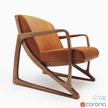 Sleek Lupita Lounge Chair: Superior Comfort & Style 3D model image 1 