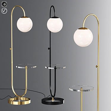 Bauhaus Chrome Gold Lamp: Vintage-inspired Lighting 3D model image 1 
