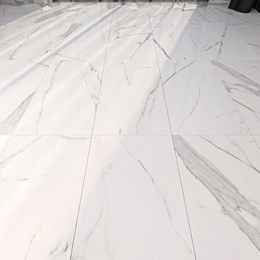 Elegant Afyon White Marble Flooring 3D model image 1 