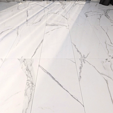 Elegant Marble Floor Set: Afyon White 3D model image 1 