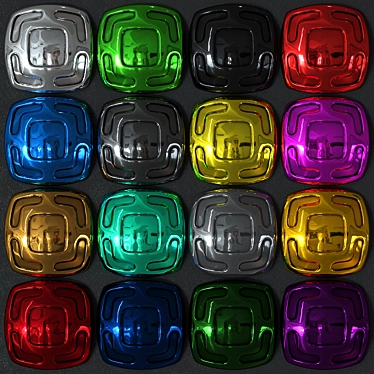 Title: 16-Chrome Colored Models for Texturing 3D model image 1 