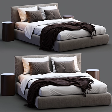 Modern Meridiani Scott Bed 3D model image 1 