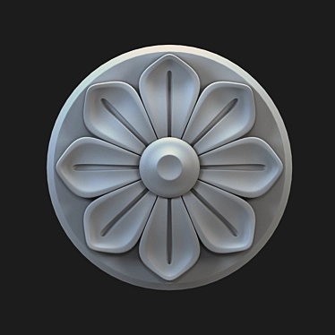 Elegant Carved Rosette 004 3D model image 1 