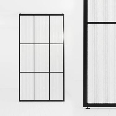 Sleek Glass Partition: Customizable Design 3D model image 1 