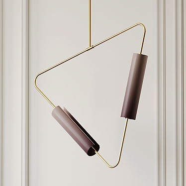 Muse Pendant: Brushed Brass Elegance 3D model image 1 