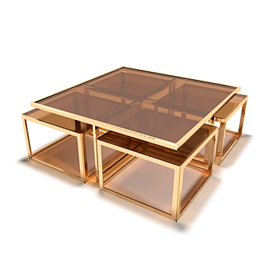 Elegant Smoke Glass Coffee Table 3D model image 1 